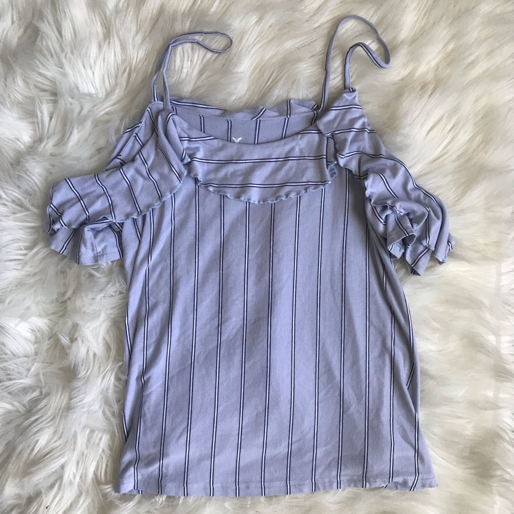 Cold Shoulder Striped Shirt